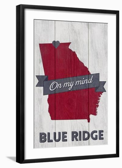 Blue Ridge, Georgia - on My Mind-Lantern Press-Framed Art Print