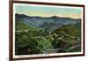 Blue Ridge Mountains, North Carolina - 17 Points Railroad Scene-Lantern Press-Framed Art Print