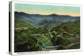 Blue Ridge Mountains, North Carolina - 17 Points Railroad Scene-Lantern Press-Stretched Canvas