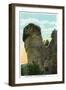 Blue Ridge Mountains, North Carolina - Chimney Rock Scene-Lantern Press-Framed Art Print