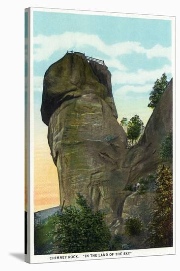 Blue Ridge Mountains, North Carolina - Chimney Rock Scene-Lantern Press-Stretched Canvas