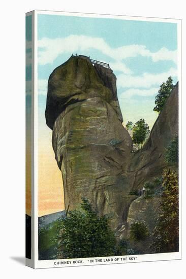Blue Ridge Mountains, North Carolina - Chimney Rock Scene-Lantern Press-Stretched Canvas