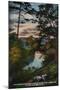 Blue Ridge Mountains, North Carolina - French Broad River Dusk Scene-Lantern Press-Mounted Art Print