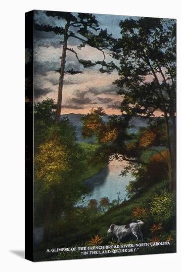 Blue Ridge Mountains, North Carolina - French Broad River Dusk Scene-Lantern Press-Stretched Canvas