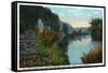 Blue Ridge Mountains, North Carolina - French Broad River Scene-Lantern Press-Framed Stretched Canvas