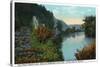 Blue Ridge Mountains, North Carolina - French Broad River Scene-Lantern Press-Stretched Canvas