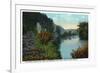 Blue Ridge Mountains, North Carolina - French Broad River Scene-Lantern Press-Framed Art Print