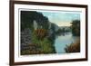 Blue Ridge Mountains, North Carolina - French Broad River Scene-Lantern Press-Framed Art Print