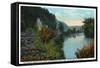 Blue Ridge Mountains, North Carolina - French Broad River Scene-Lantern Press-Framed Stretched Canvas