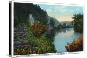 Blue Ridge Mountains, North Carolina - French Broad River Scene-Lantern Press-Stretched Canvas