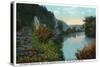 Blue Ridge Mountains, North Carolina - French Broad River Scene-Lantern Press-Stretched Canvas