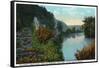 Blue Ridge Mountains, North Carolina - French Broad River Scene-Lantern Press-Framed Stretched Canvas