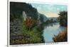 Blue Ridge Mountains, North Carolina - French Broad River Scene-Lantern Press-Stretched Canvas