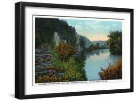 Blue Ridge Mountains, North Carolina - French Broad River Scene-Lantern Press-Framed Art Print