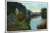 Blue Ridge Mountains, North Carolina - French Broad River Scene-Lantern Press-Mounted Art Print