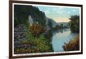 Blue Ridge Mountains, North Carolina - French Broad River Scene-Lantern Press-Framed Art Print