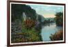 Blue Ridge Mountains, North Carolina - French Broad River Scene-Lantern Press-Framed Art Print