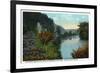 Blue Ridge Mountains, North Carolina - French Broad River Scene-Lantern Press-Framed Premium Giclee Print