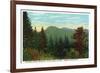 Blue Ridge Mountains, North Carolina - Great Craggy Mountains View-Lantern Press-Framed Premium Giclee Print