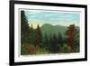 Blue Ridge Mountains, North Carolina - Great Craggy Mountains View-Lantern Press-Framed Premium Giclee Print