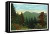 Blue Ridge Mountains, North Carolina - Great Craggy Mountains View-Lantern Press-Framed Stretched Canvas