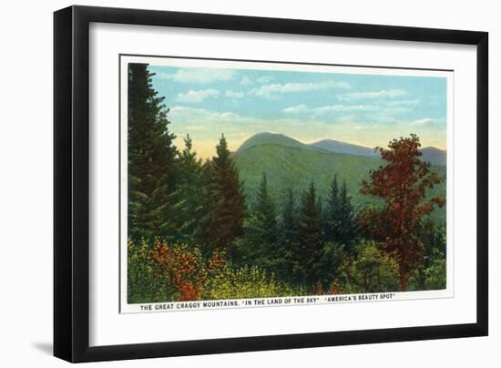 Blue Ridge Mountains, North Carolina - Great Craggy Mountains View-Lantern Press-Framed Art Print