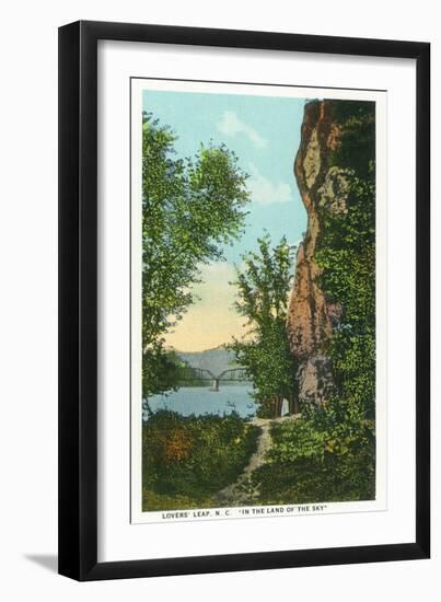 Blue Ridge Mountains, North Carolina - Lover's Leap Scene-Lantern Press-Framed Art Print