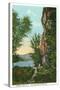 Blue Ridge Mountains, North Carolina - Lover's Leap Scene-Lantern Press-Stretched Canvas