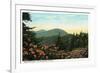 Blue Ridge Mountains, North Carolina - Mount Mitchelll Scene-Lantern Press-Framed Premium Giclee Print