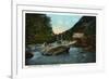 Blue Ridge Mountains, North Carolina - Rocky Broad River Scene-Lantern Press-Framed Art Print