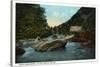 Blue Ridge Mountains, North Carolina - Rocky Broad River Scene-Lantern Press-Stretched Canvas