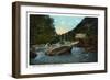 Blue Ridge Mountains, North Carolina - Rocky Broad River Scene-Lantern Press-Framed Art Print