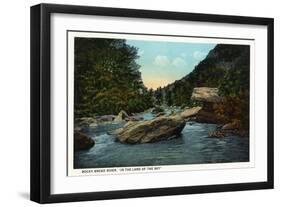Blue Ridge Mountains, North Carolina - Rocky Broad River Scene-Lantern Press-Framed Art Print