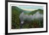 Blue Ridge Mountains, North Carolina - Southern Rail Co Train Scene-Lantern Press-Framed Art Print