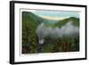 Blue Ridge Mountains, North Carolina - Southern Rail Co Train Scene-Lantern Press-Framed Art Print