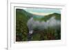 Blue Ridge Mountains, North Carolina - Southern Rail Co Train Scene-Lantern Press-Framed Premium Giclee Print