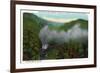 Blue Ridge Mountains, North Carolina - Southern Rail Co Train Scene-Lantern Press-Framed Premium Giclee Print
