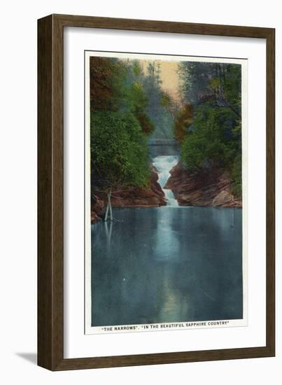 Blue Ridge Mountains, North Carolina - The Narrows-Lantern Press-Framed Art Print