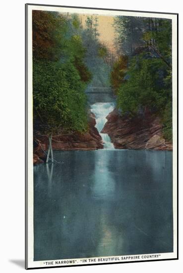 Blue Ridge Mountains, North Carolina - The Narrows-Lantern Press-Mounted Art Print