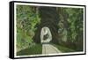 Blue Ridge Mountains, North Carolina - Train in Double Tunnel Scene-Lantern Press-Framed Stretched Canvas