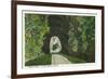 Blue Ridge Mountains, North Carolina - Train in Double Tunnel Scene-Lantern Press-Framed Premium Giclee Print