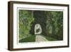 Blue Ridge Mountains, North Carolina - Train in Double Tunnel Scene-Lantern Press-Framed Art Print