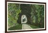 Blue Ridge Mountains, North Carolina - Train in Double Tunnel Scene-Lantern Press-Framed Art Print