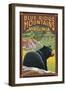 Blue Ridge Mountains, Virginia - Bear in Forest-Lantern Press-Framed Art Print