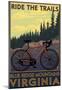 Blue Ridge Mountains, Virginia - Ride The Trails-null-Mounted Poster