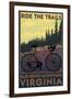 Blue Ridge Mountains, Virginia - Ride the Trails-Lantern Press-Framed Art Print