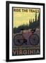 Blue Ridge Mountains, Virginia - Ride the Trails-Lantern Press-Framed Art Print