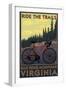 Blue Ridge Mountains, Virginia - Ride the Trails-Lantern Press-Framed Art Print