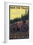 Blue Ridge Mountains, Virginia - Ride the Trails-Lantern Press-Framed Art Print