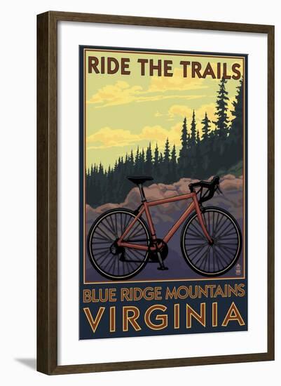 Blue Ridge Mountains, Virginia - Ride the Trails-Lantern Press-Framed Art Print